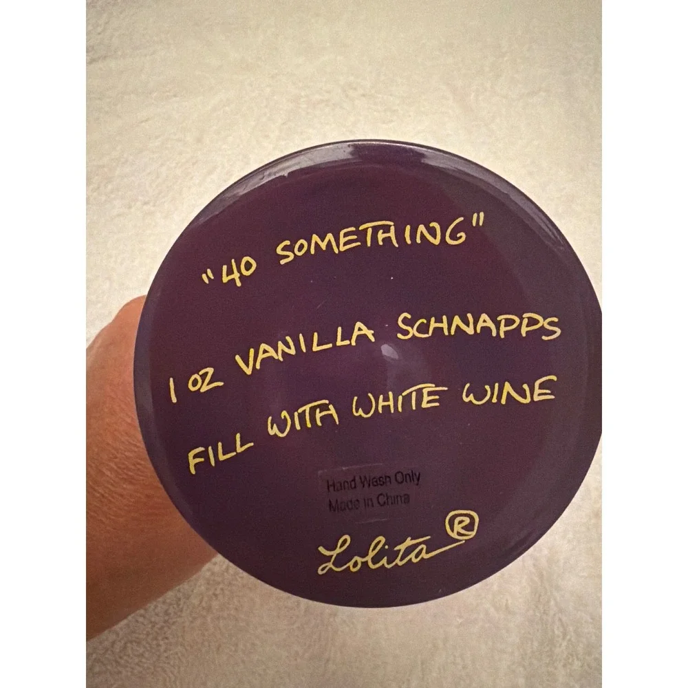 Lolita 40 Something Hand Painted Wine Glass 40th Birthday Candles